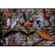 MARIPOSAS MALDIVES HOJA BLOQUE ESPECIAL NUEVA MINT